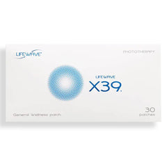 LifeWave X39 frente del paquete mostrando contenido y presentación, apoyo práctico