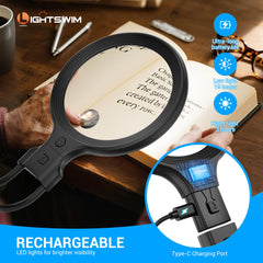 Lightswim dos mini lupas con funda de cuero sintético, protección para transporte seguro