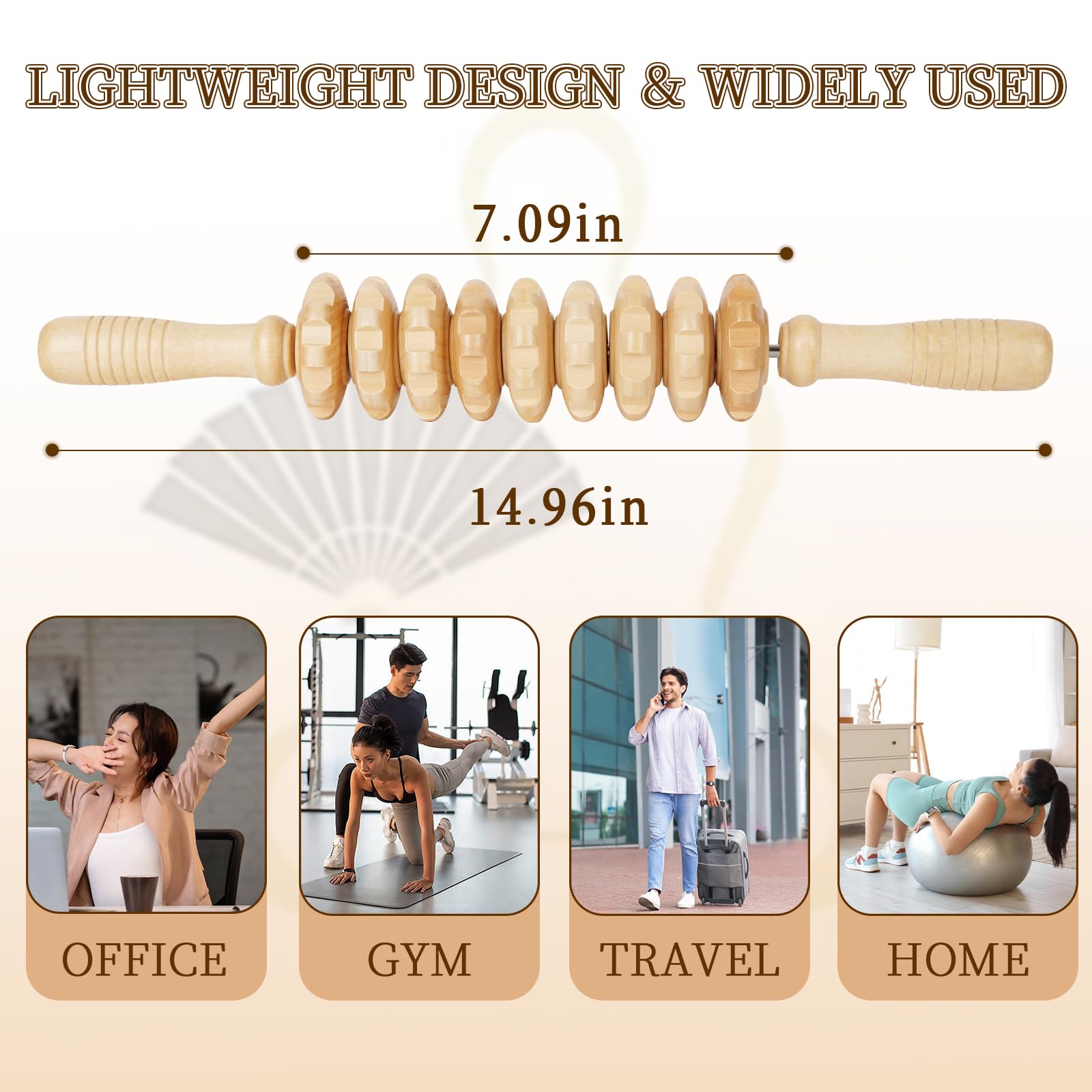 Liitrton primer plano de las 9 ruedas de madera que ofrecen rodamiento suave y profundo