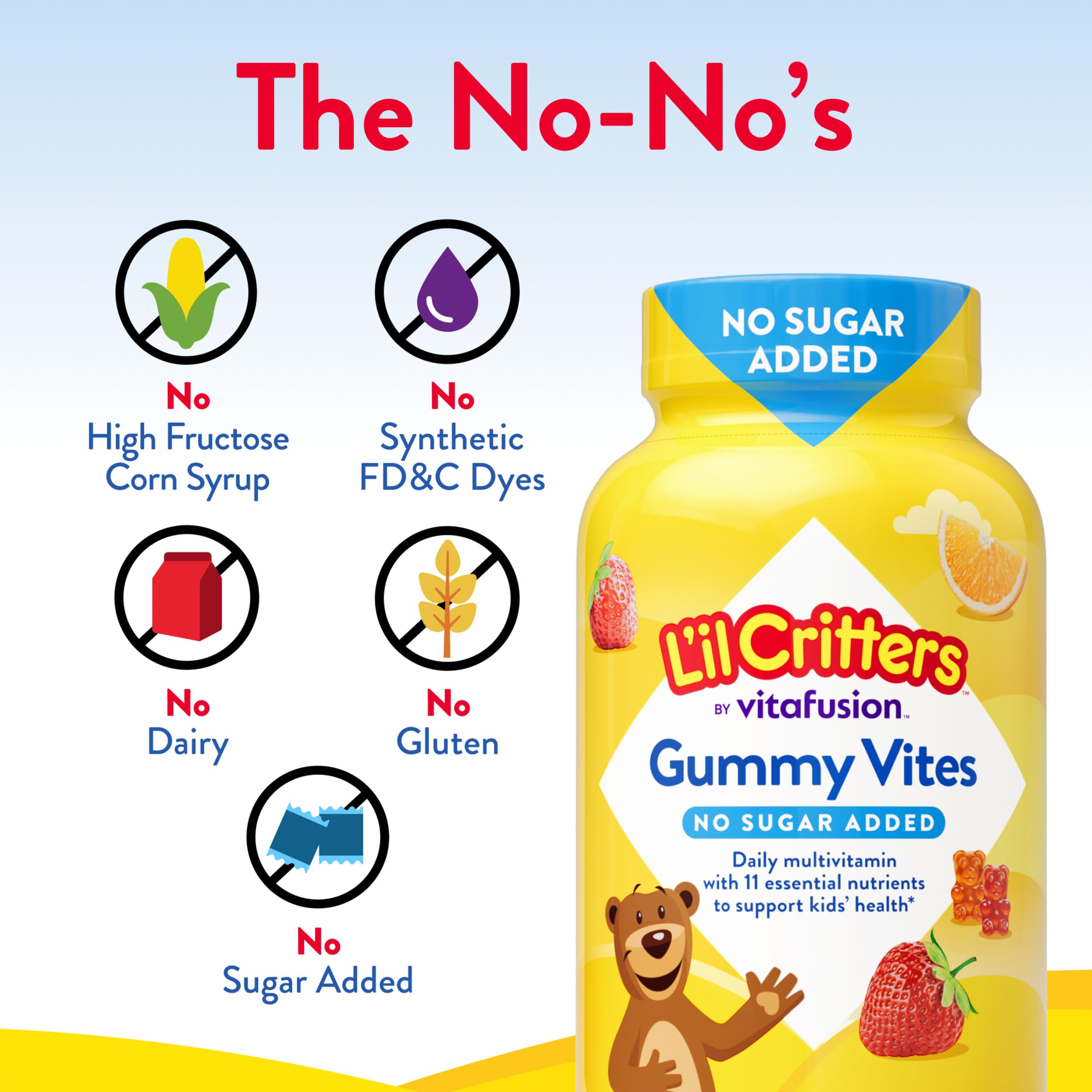L'il Critters bote abierto con gomitas accesibles para niños