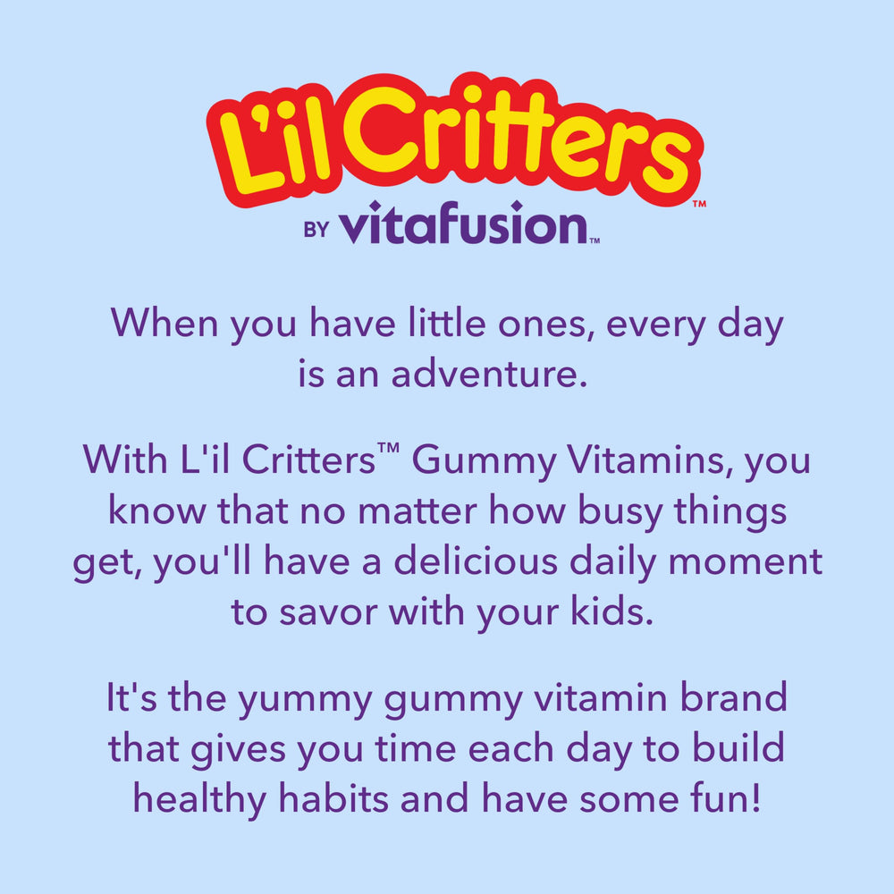 Lil Critters envase abierto con gomitas para almacenamiento y cantidad