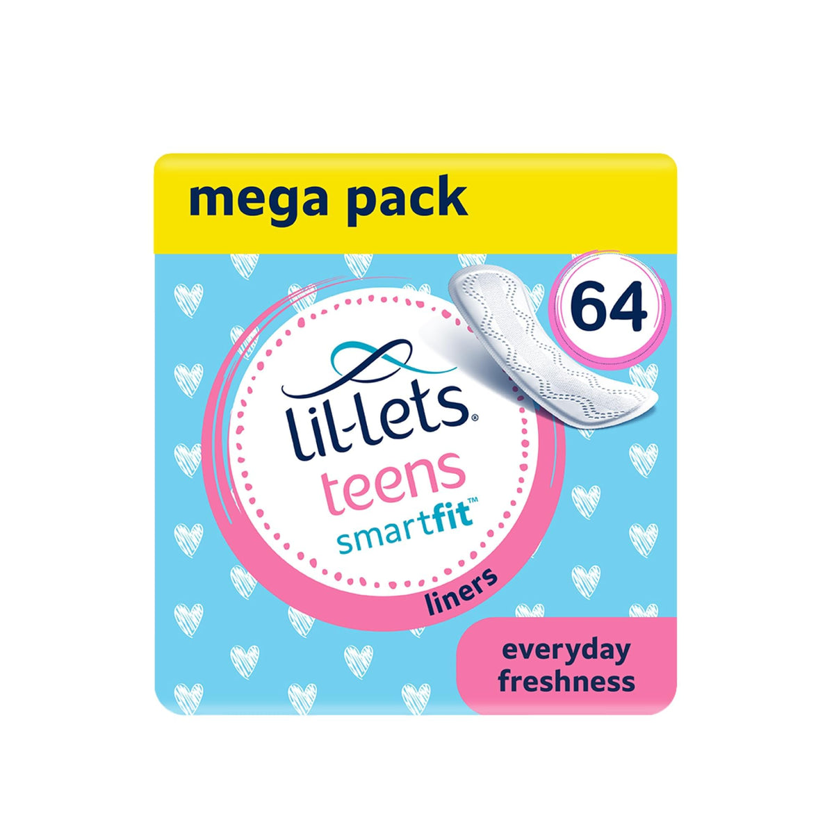 Lil-Lets embalaje frontal mostrando 64 unidades y ventaja de discreción