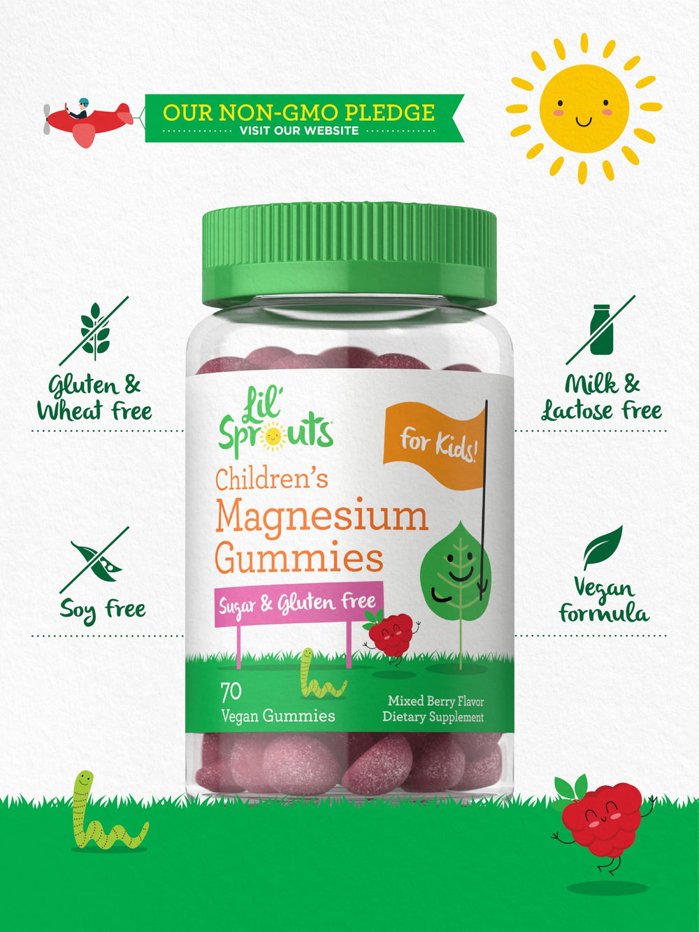 Lil' Sprouts gomitas en escena con niño sonriendo mostrando aceptación