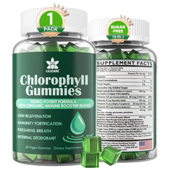LILICARE envase frontal de Chlorophyll Gummies mostrando beneficios claros