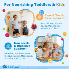 LILICARE etiqueta nutricional con información de dosis y formas activas