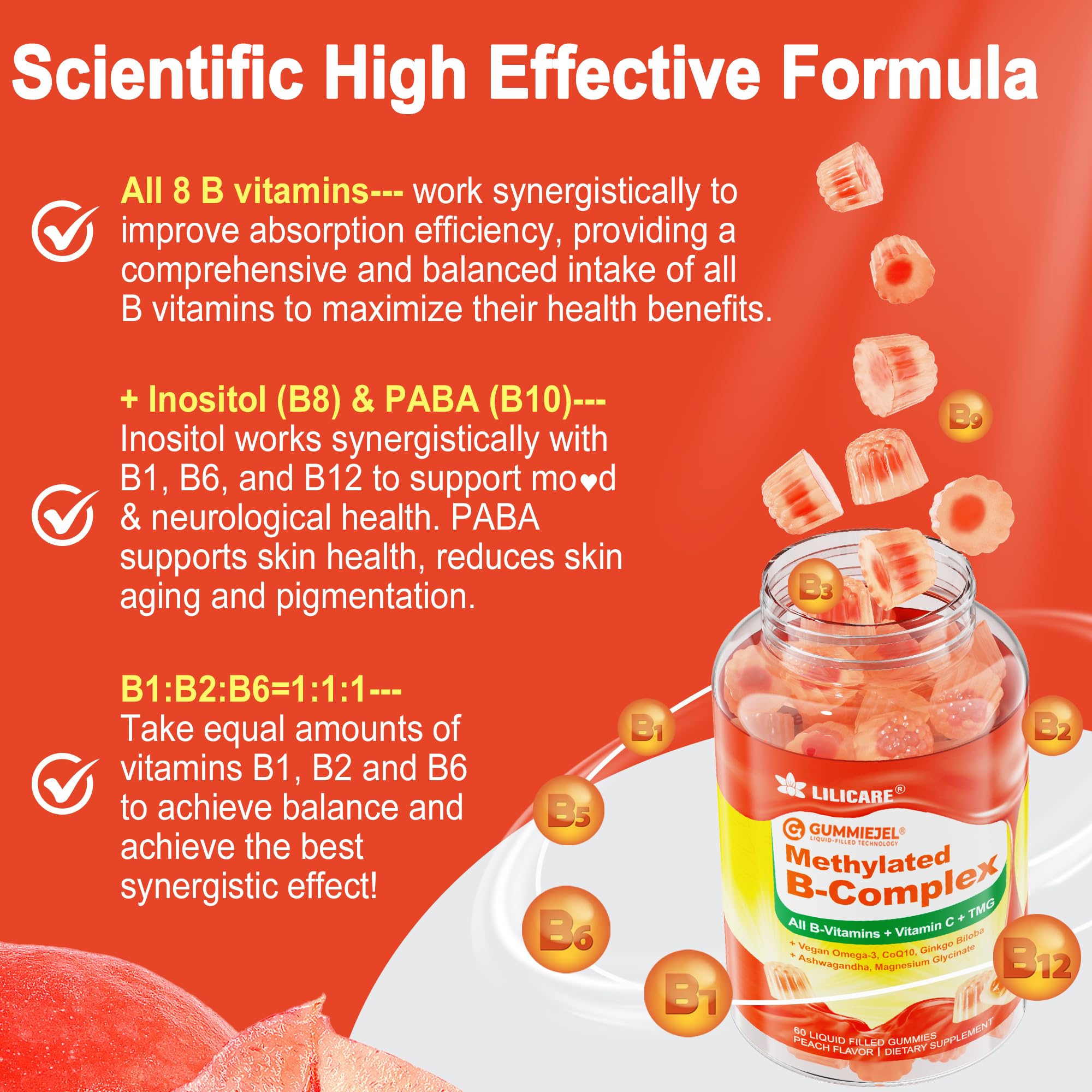 LILICARE etiqueta nutricional con ingredientes metilados