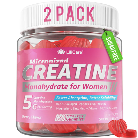 LILICARE envase frontal mostrando 120 gomitas, conveniencia diaria