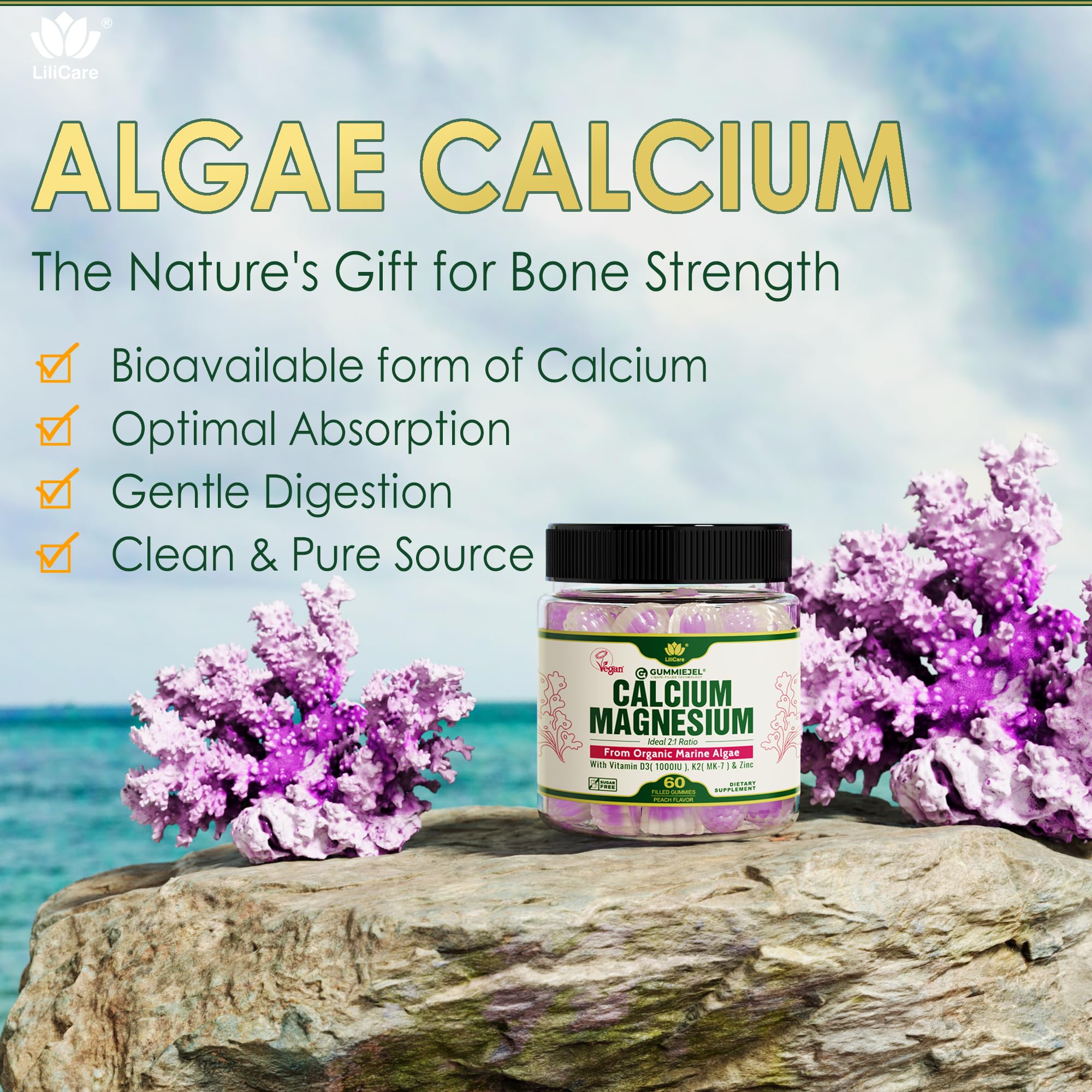 LILICARE algas rojas crudas como fuente sostenible de calcio vegetal