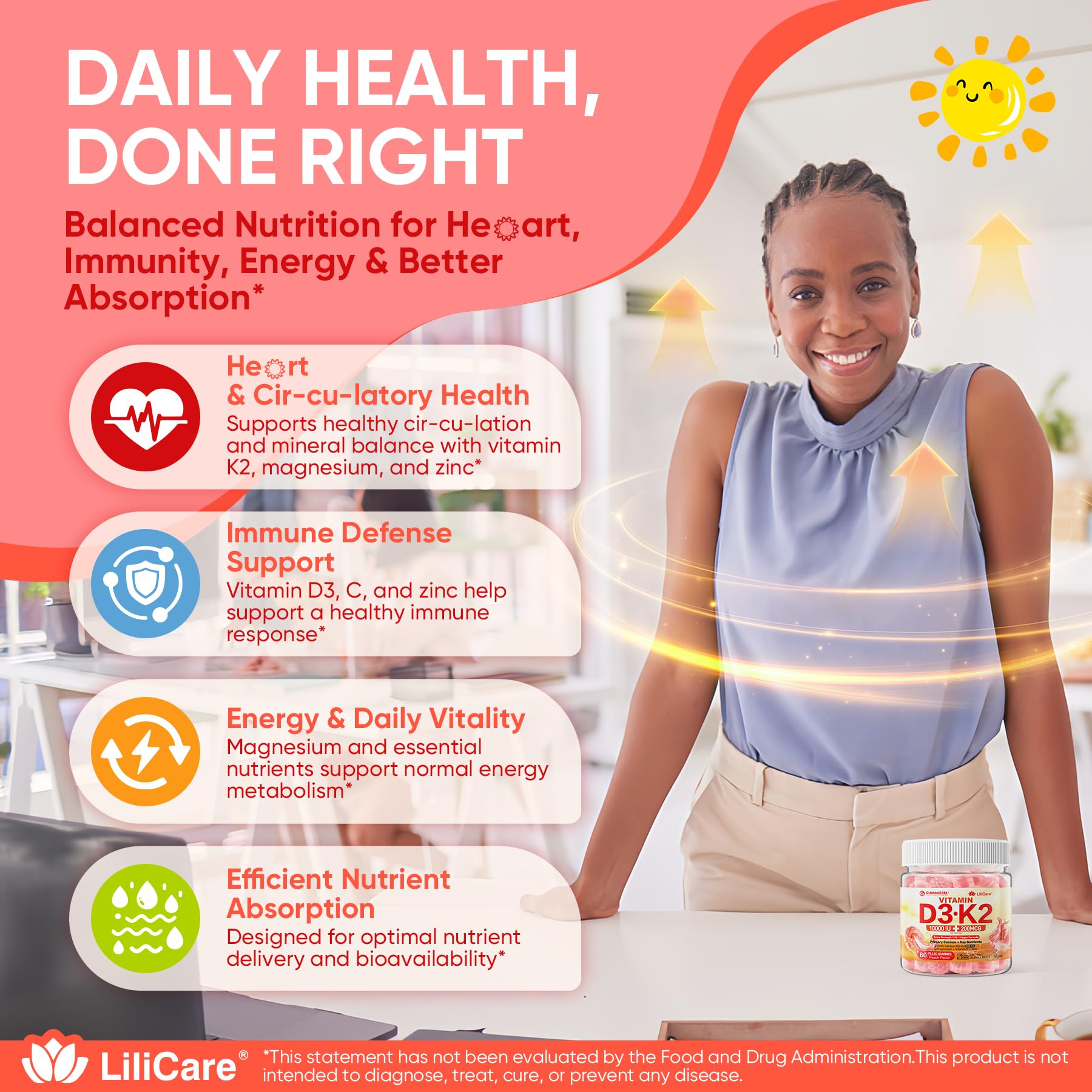 LILICARE pack doble sobre mesa para suministro prolongado y conveniencia