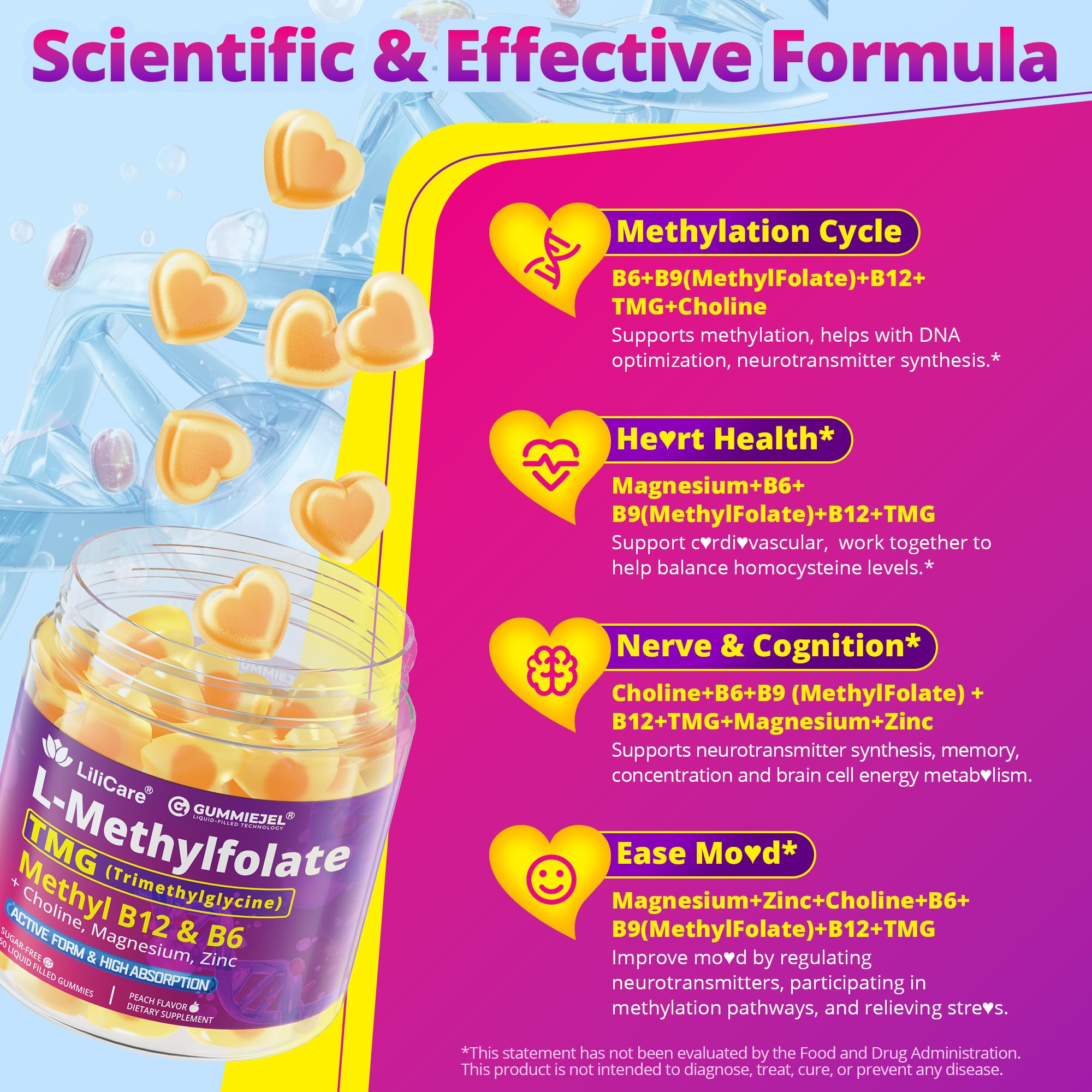 LILICARE etiqueta con lista de ingredientes clave y dosis visibles