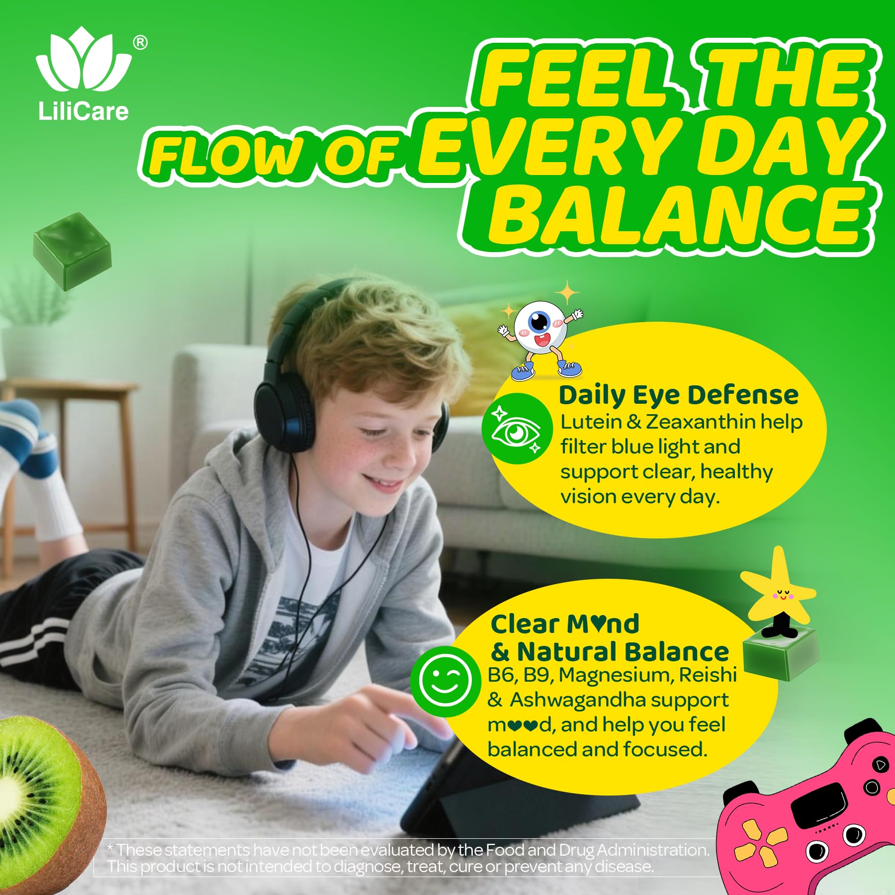 LILICARE gomitas junto a portátil, ideal para estudiantes y profesionales activos