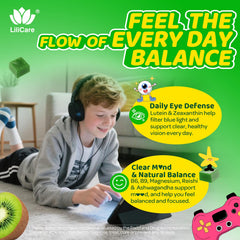 LILICARE gomitas junto a portátil, ideal para estudiantes y profesionales activos