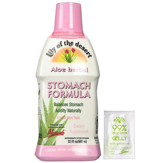 Lily of The Desert botella frontal 32 oz mostrando envase y marca, confianza visible