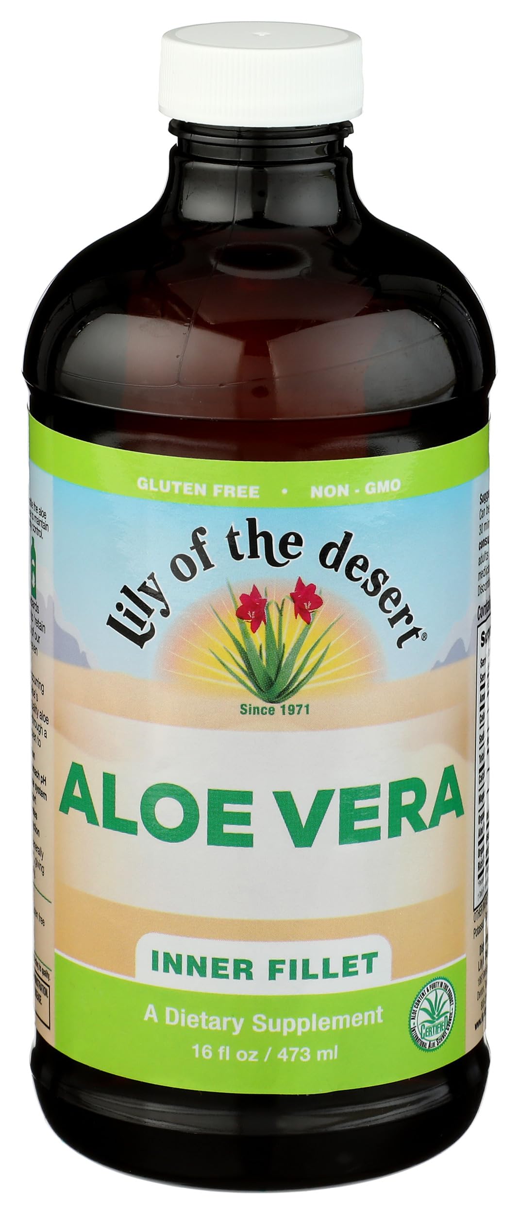 Lily Of The Desert jugo vertiéndose en un vaso, hidratación rápida