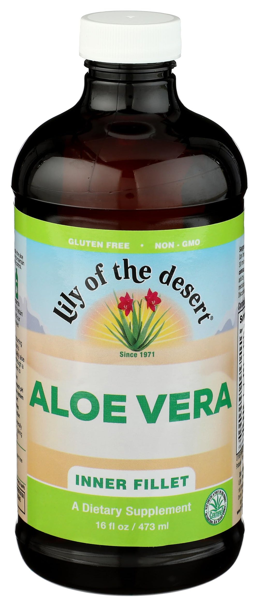 Lily Of The Desert jugo vertiéndose en un vaso, hidratación rápida