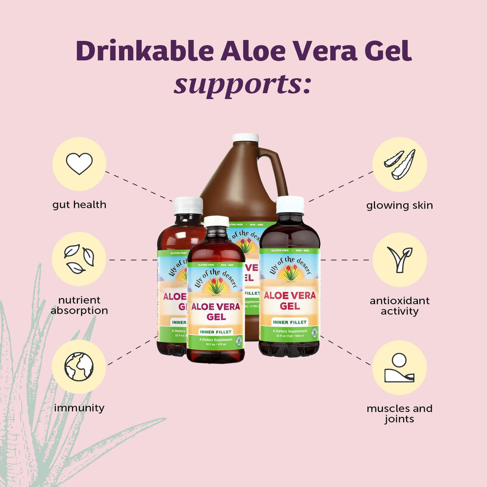 Lily Of The Desert vertiendo gel en vaso para mezclar con bebidas nutritivas