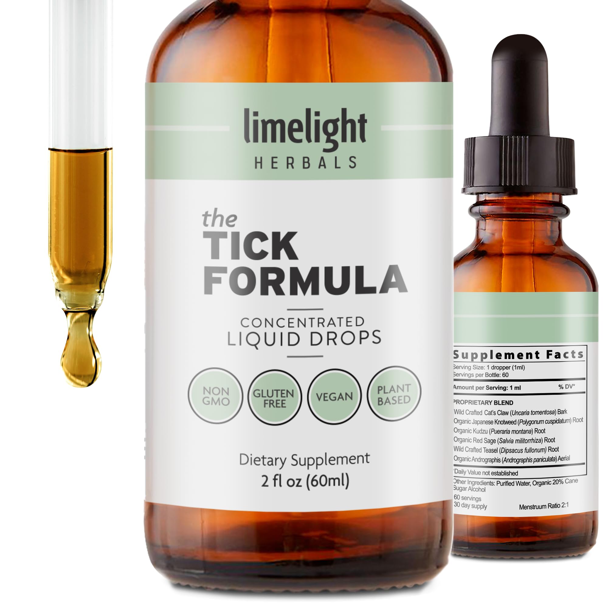 LIMELIGHT HERBALS vista frontal del envase, claridad de ingredientes