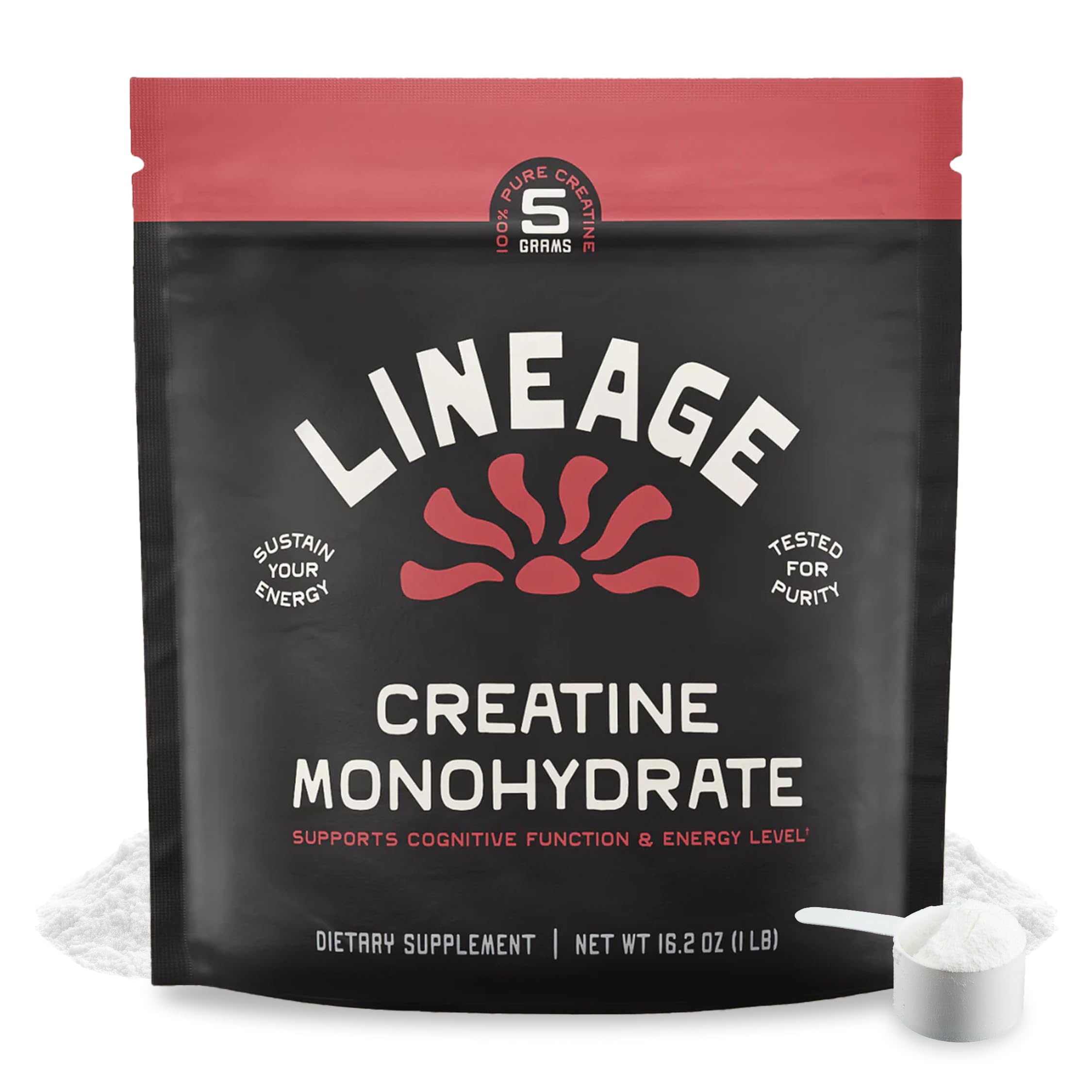 Lineage Provisions frente del envase mostrando 90 servicios y diseño claro