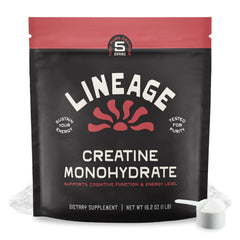Lineage Provisions frente del envase mostrando 90 servicios y diseño claro