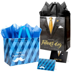 Linelglobal bolsas frontales negras y azules, presentación elegante y lista para regalar