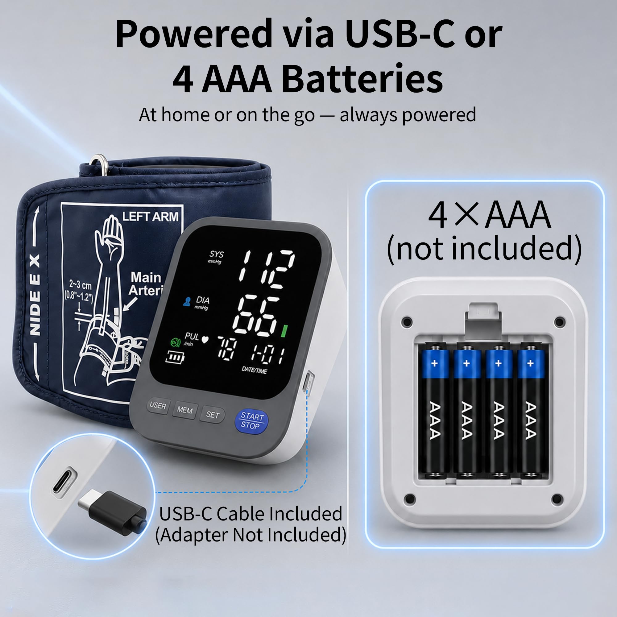 Lineshare puerto USB-C y compartimento de pilas para alimentación flexible