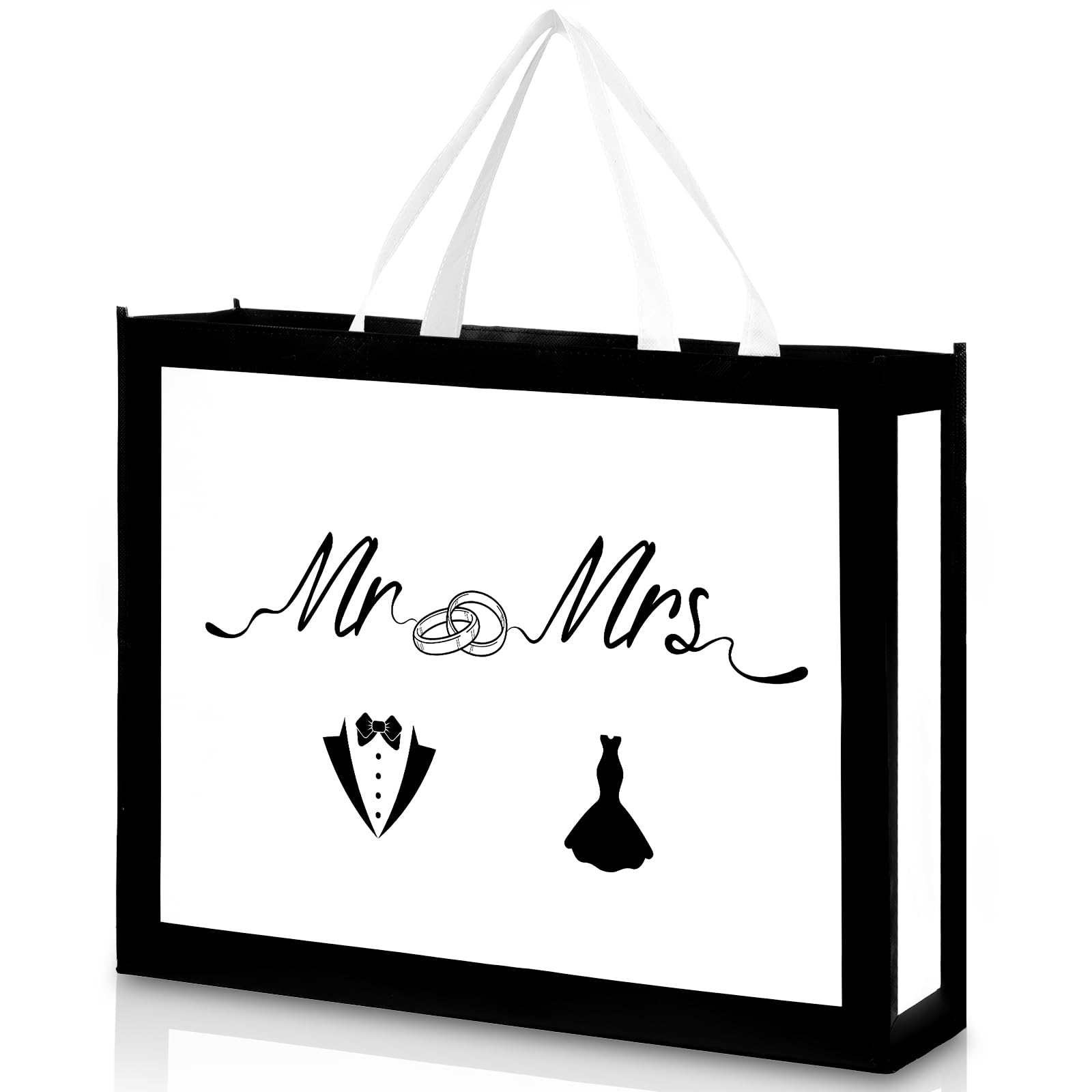 Liobelon bolsa frontal con diseño Mr. & Mrs. elegante y lista para regalar