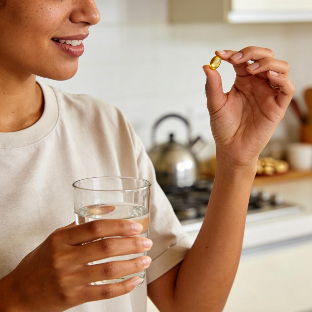 LIOEUBIO softgels en primer plano subrayando protección contra ácido gástrico