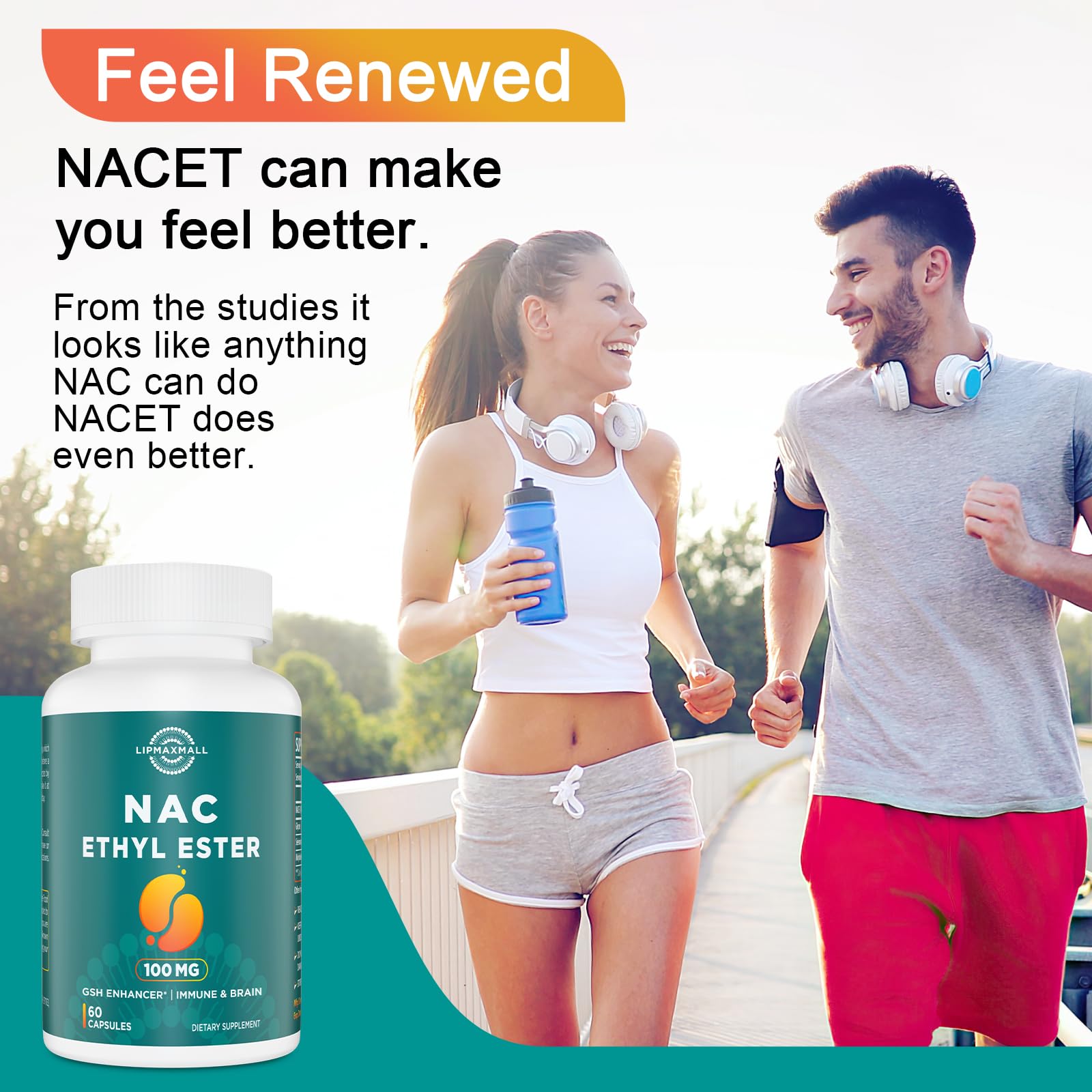 Etiqueta nutricional de lipmaxmall NACET mostrando ingredientes y dosis