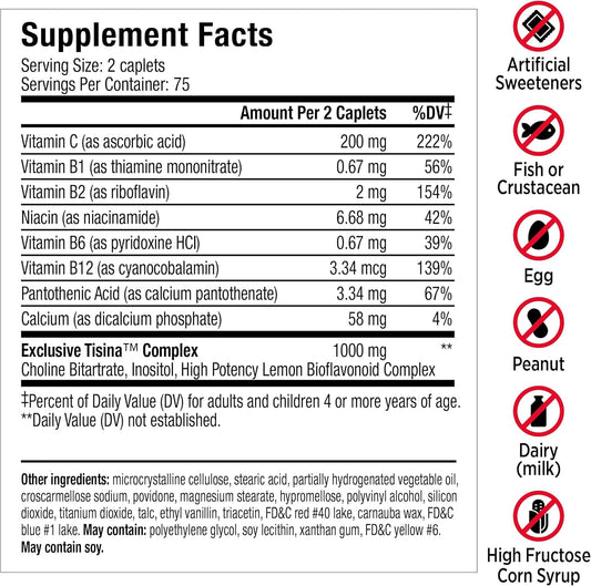 Detalle de caplet Lipo-Flavonoid mostrando textura y tamaño útil