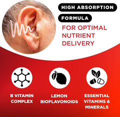 Mano sosteniendo caplet Lipo-Flavonoid para comparar escala visual