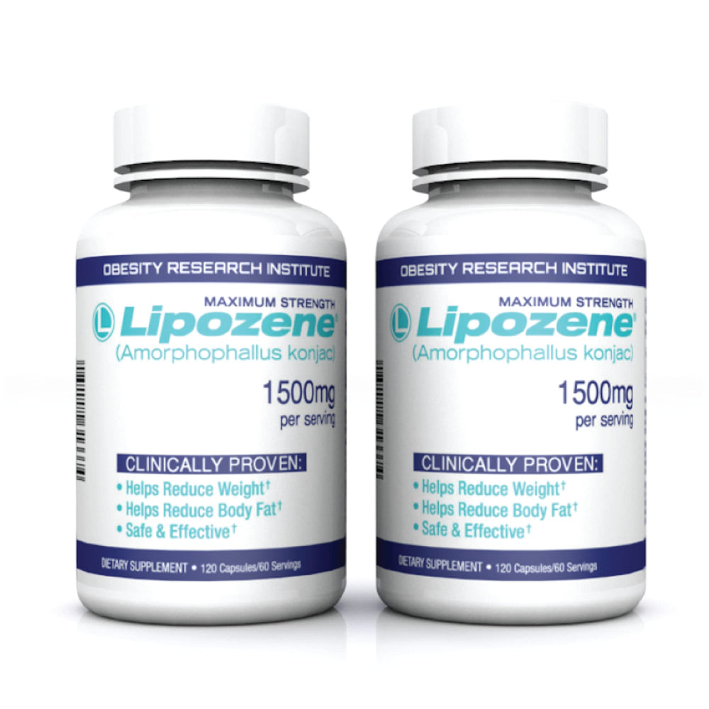 Lipozene frasco frontal mostrando la presentación y beneficio de saciedad