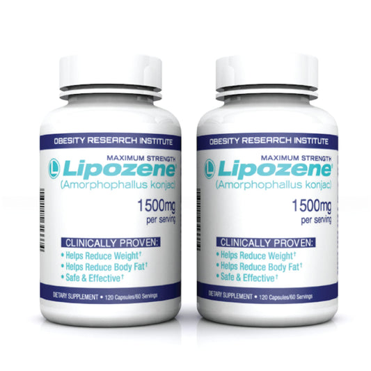 Lipozene frasco frontal mostrando la presentación y beneficio de saciedad