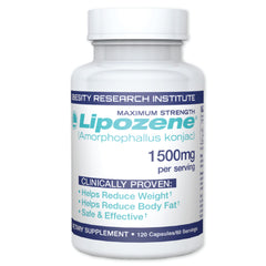 Lipozene envase frontal mostrando 120 cápsulas y mayor duración