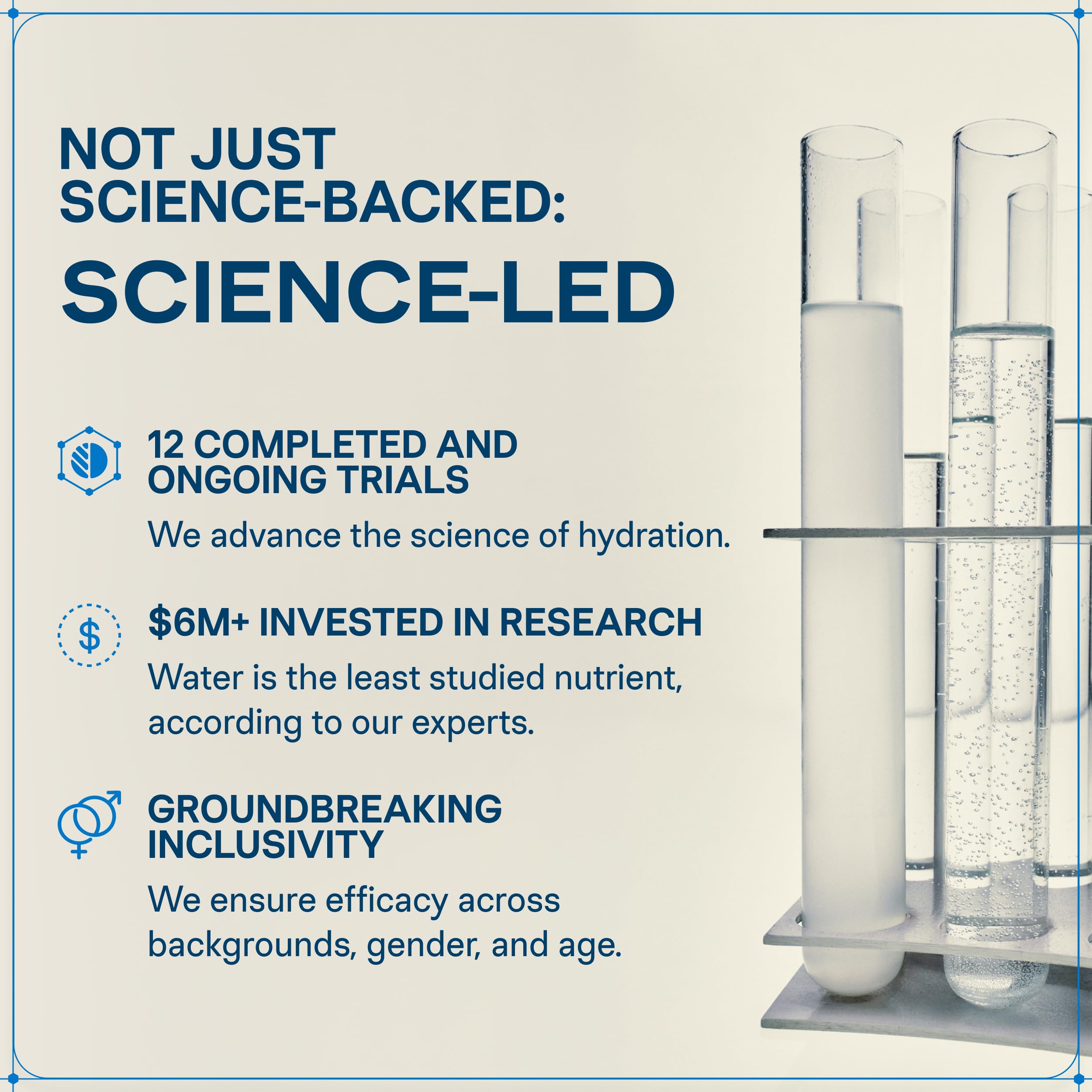 Liquid I.V. etiqueta con ingredientes y vitaminas destacando fórmula científica