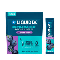 Liquid I.V. empaque frontal mostrando 16 sobres y beneficios visibles