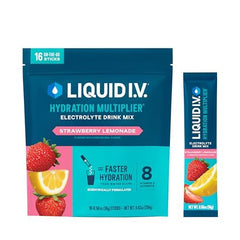 Liquid I.V. caja frontal mostrando 16 sobres y sabor