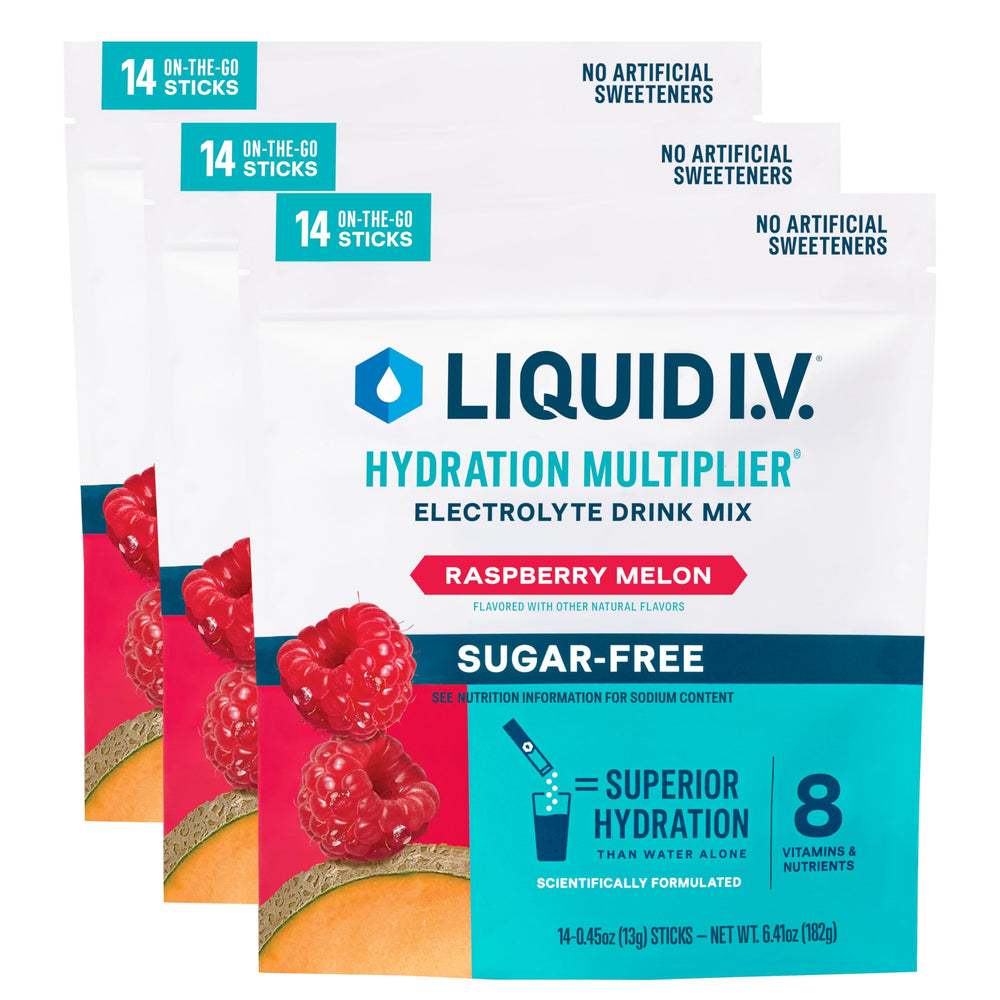 Liquid I.V. paquete frontal 42 sobres mostrando conveniencia y formato