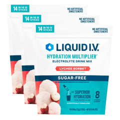 Liquid I.V. frente del paquete mostrando 42 sobres y conveniencia