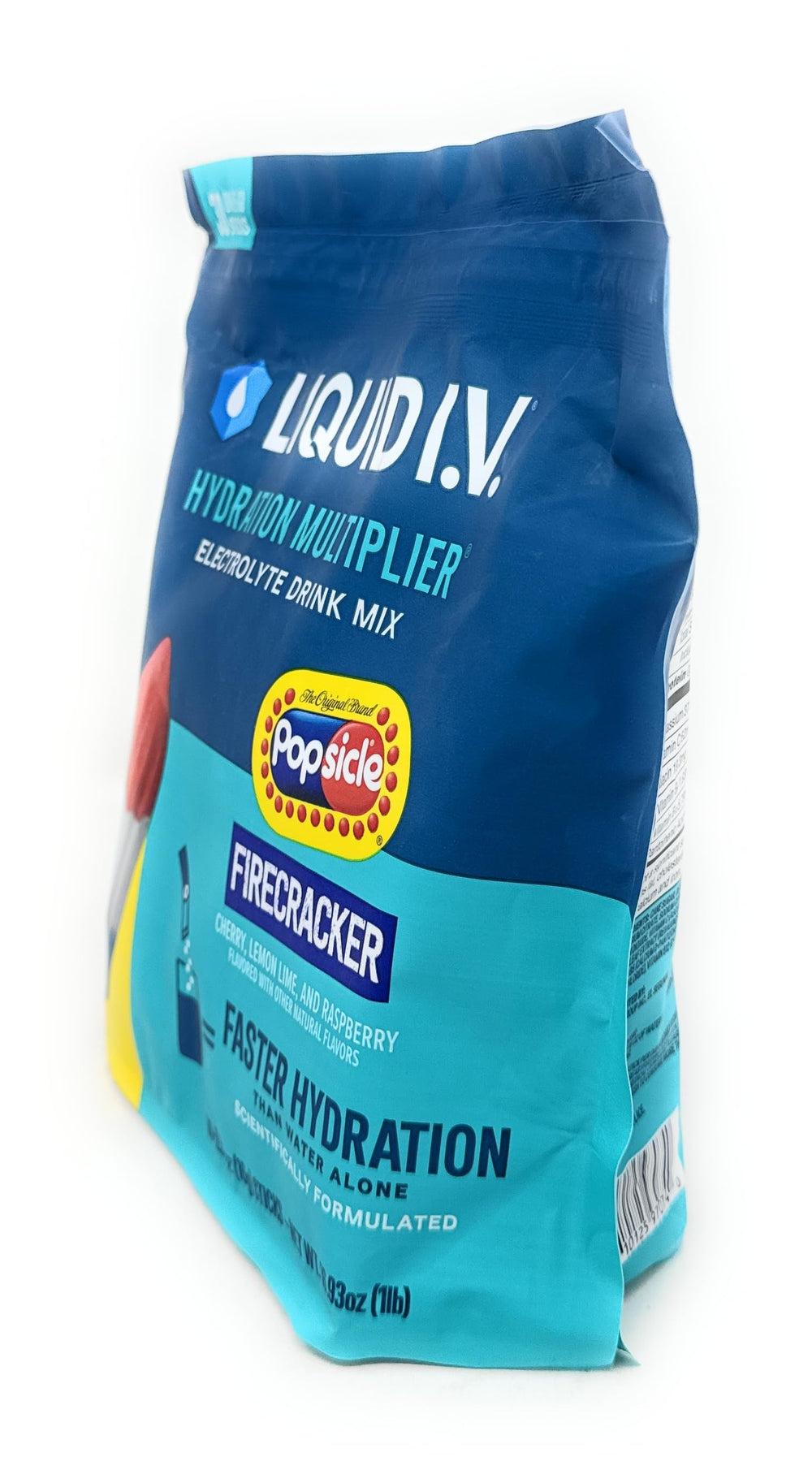 Liquid I.V. etiqueta lateral con información de vitaminas y electrolitos