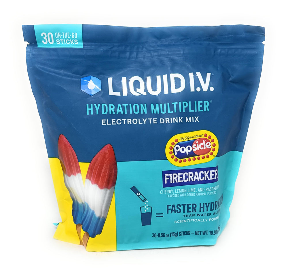Liquid I.V. paquete frontal mostrando 60 sticks y beneficios