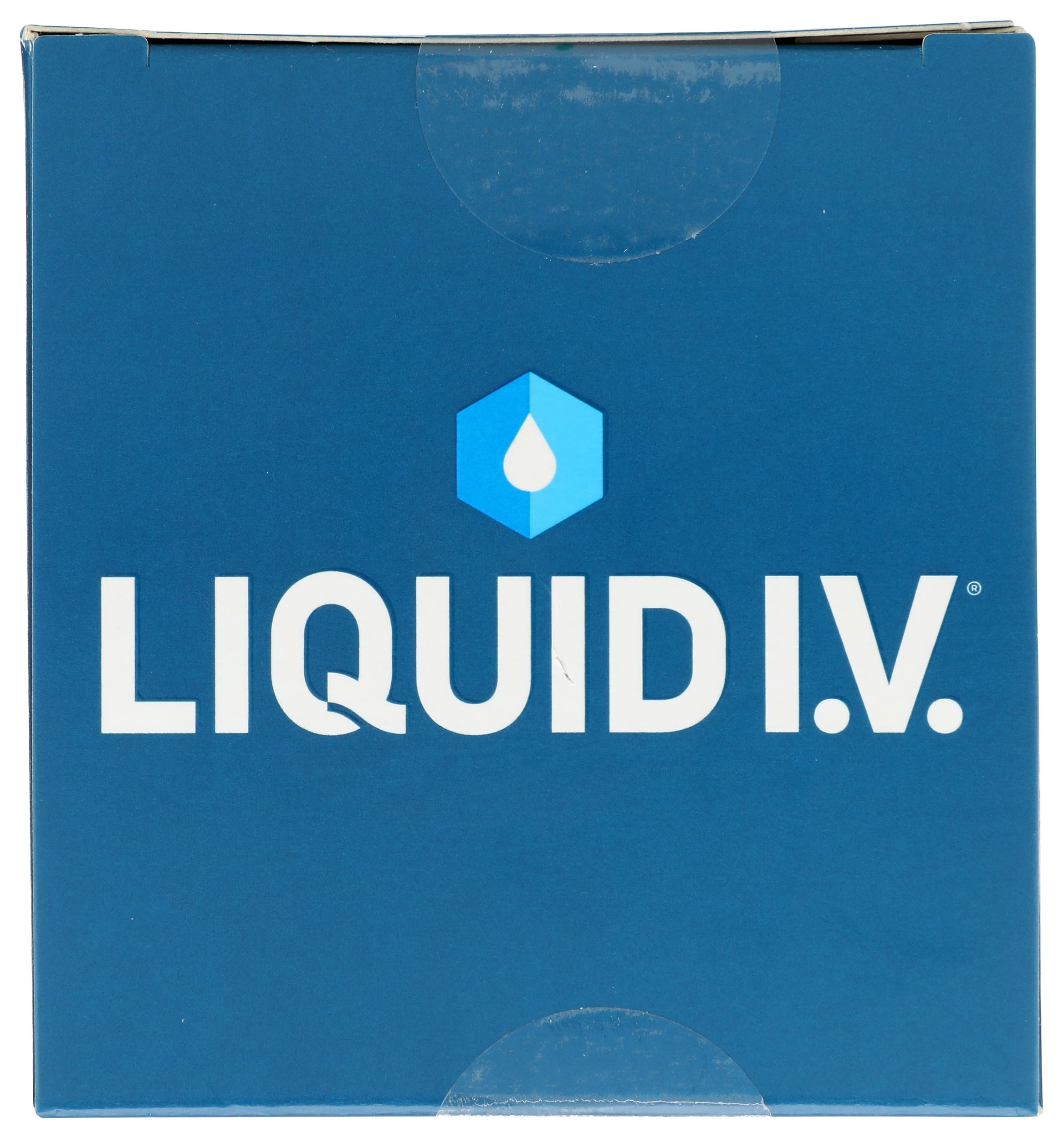Liquid I.V. polvo disolviéndose en agua con color sandía, mezcla rápida y refrescante