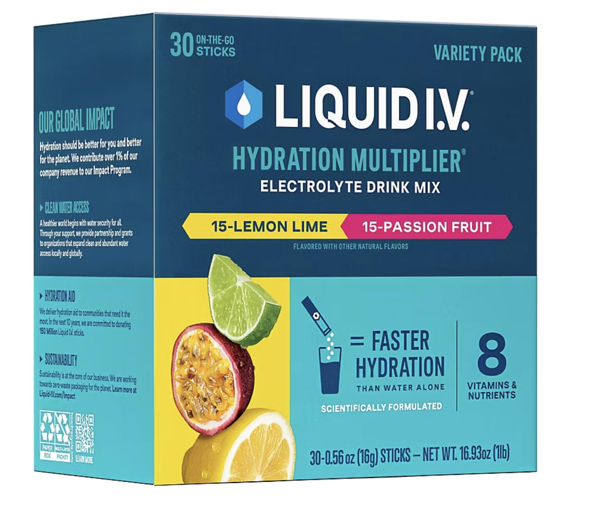 Liquid I.V. polvo en primer plano destacando textura y mezcla eficiente