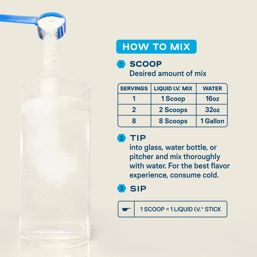 Liquid I.V. vaso con bebida preparada, hidratación rápida y sabrosa