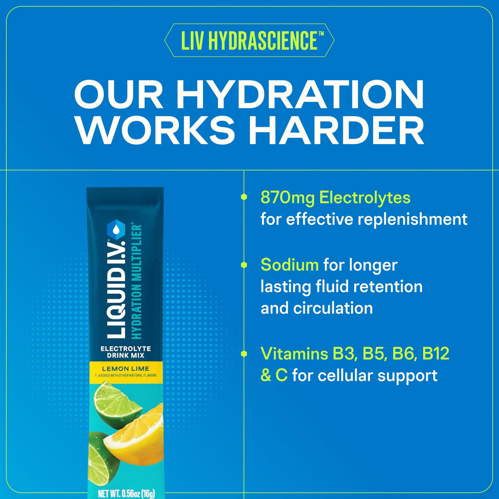Liquid I.V. bebida preparada en vaso con hielo refrescante
