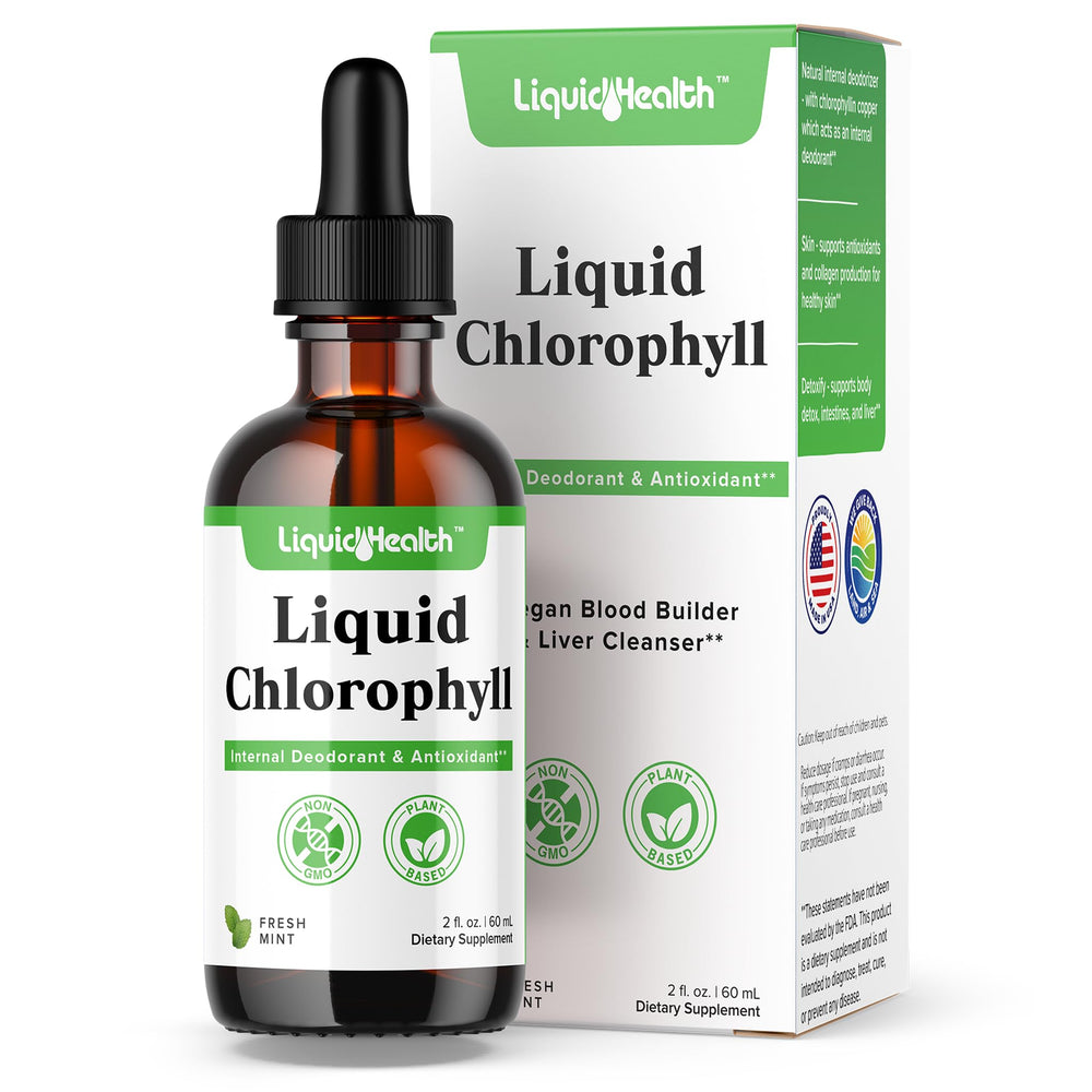 LIQUIDHEALTH envase frontal mostrando etiqueta y tamaño 2 oz, claro beneficio práctico