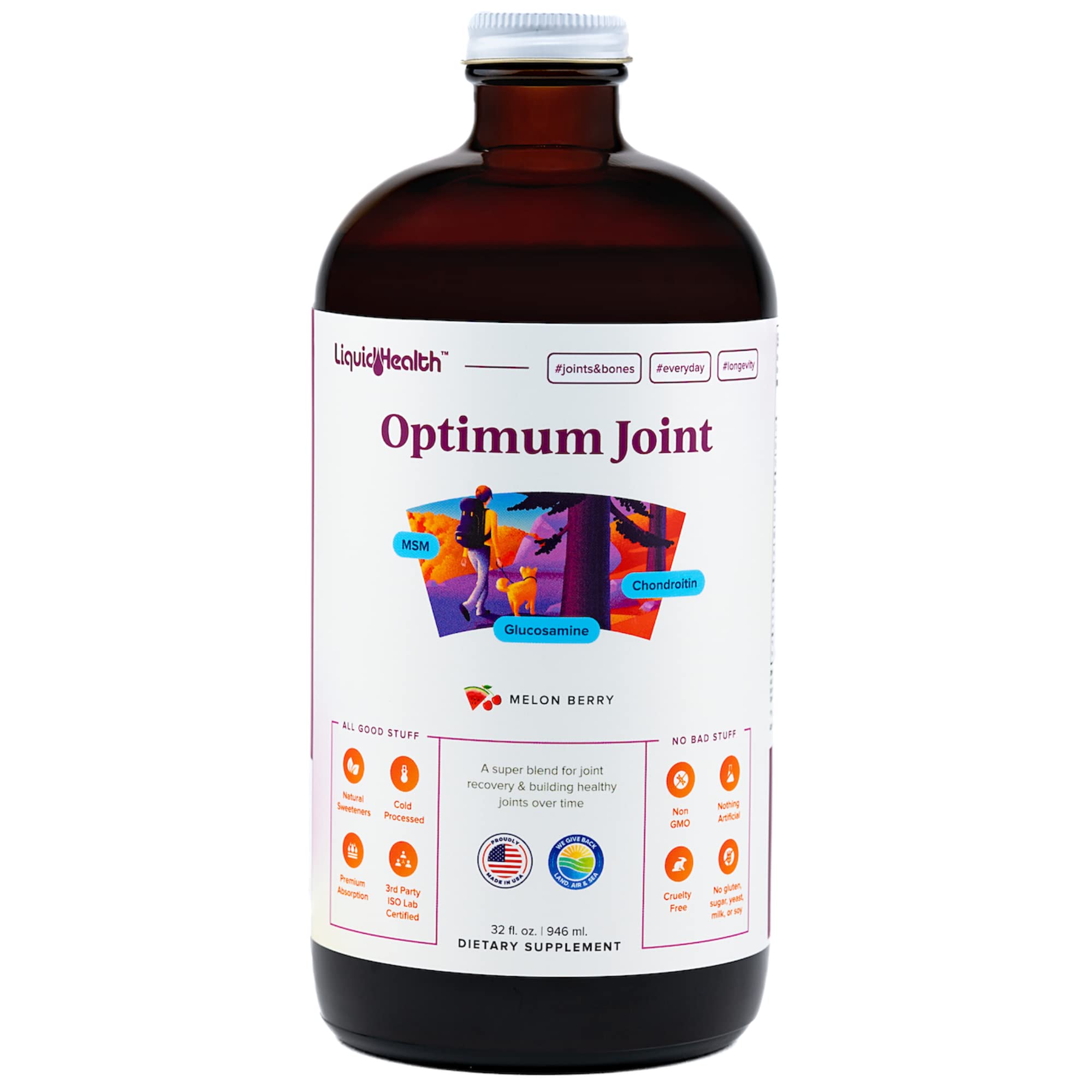 LIQUIDHEALTH botella frontal 32 oz para soporte articular y movilidad