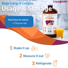 LIQUIDHEALTH botella junto a regla para mostrar tamaño y porciones