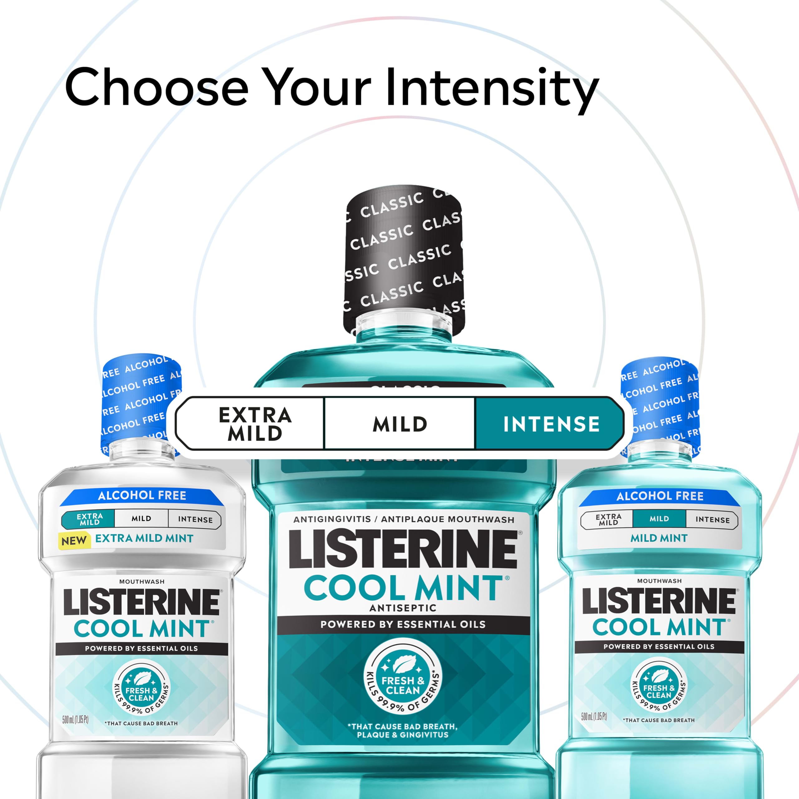Listerine cierre de la botella fácil de usar y seguro para almacenar