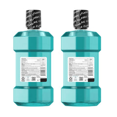 Botella Listerine en espejo baño escena de rutina diaria y frescura