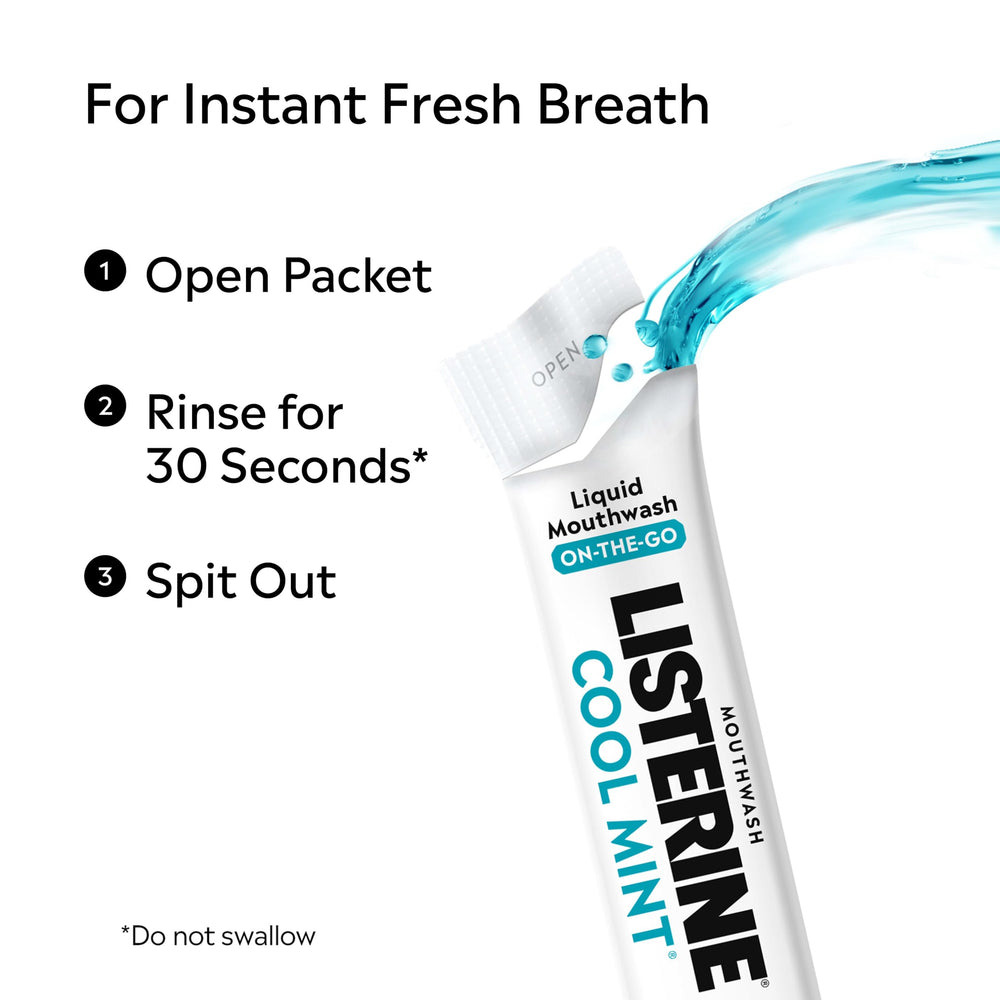 Etiqueta Listerine mostrando ingredientes y beneficios clave